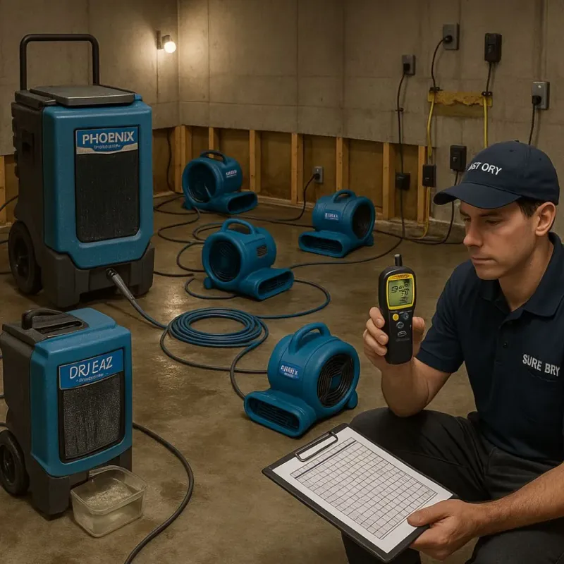 Structural Drying and Dehumidification process in Wallace, FL
